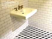 Moroccan concrete tiles installed by District Flooring & Restoration 