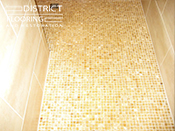 Porcelain tile installation by District Flooring & Restoration 