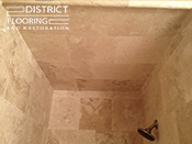 Travertine stone installation by District Flooring & Restoration 