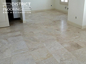 Travertine stone installation by District Flooring & Restoration 