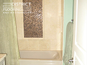 Travertine tile installation by District Flooring & Restoration 