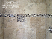 Travertine stone installation by District Flooring & Restoration 