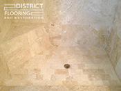 Travertine stone installation by District Flooring & Restoration 