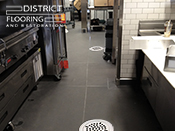 Commercial kitchen floor Installation by District Flooring & Restoration 