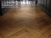 Hardwood floor custom design & custom stains by District Flooring & Restoration 