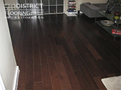 Hardwood floor custom design & custom stains by District Flooring & Restoration 