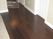 Hardwood floor custom design & custom stains by District Flooring & Restoration 