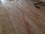 Hardwood floor custom design & custom stains by District Flooring & Restoration 