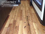 Hardwood floor custom design & custom stains by District Flooring & Restoration 