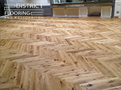 Hardwood floor custom design & custom stains by District Flooring & Restoration 