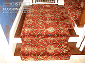 Staircase  Carpet runner Installation by District Flooring & Restoration 