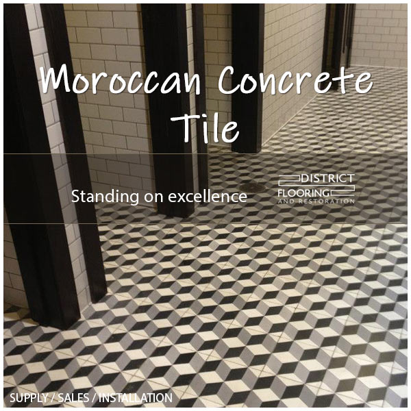 Moroccan Concrete tile installation in Tampa Fl