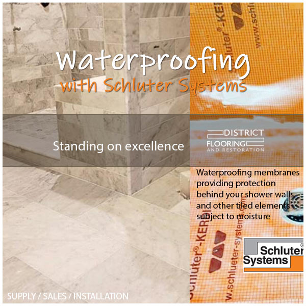 Waterproofing with schluter Systems protecting behind shower walls